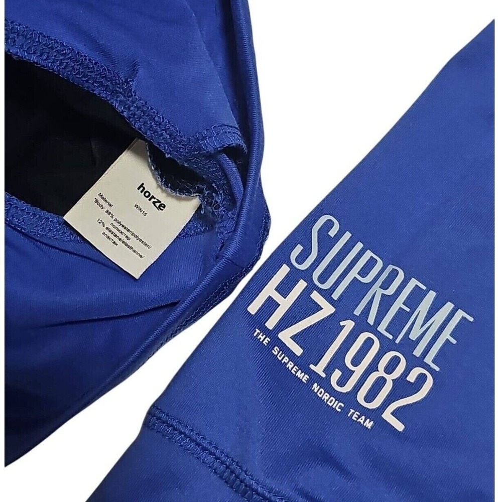 Supreme Est 1982 Half Zip Pullover Athletic Top Thumb Holes Blue S Women's Nwot - Picture 4 of 5